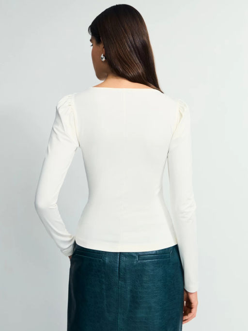 Приталенный лонгслив с драпировкой / Zarina  фото 9