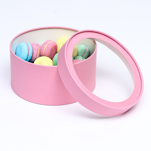 Подарочная коробка "Нежность" розовая, завальцованная с окном,21х11 см