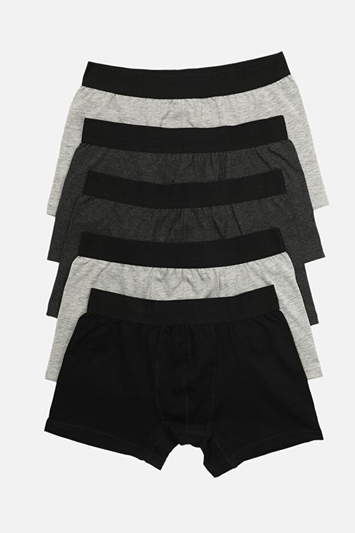 Siyah-Antrasit-Gri _ok Renkli Basic 5li Paket Pamuklu Boxer TMNAW21BX0018 - Trendyolmilla фото 2