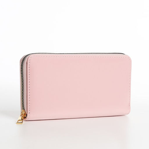 Кошелёк женский, четрые отделения, на молнии, розовый