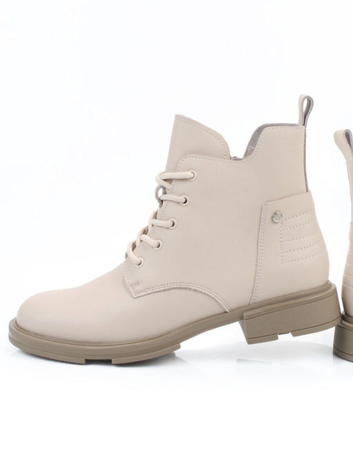 01-M43-15 BEIGE Ботинки демисезонные женские (натуральная кожа)
