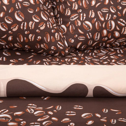 Постельное бельё Этель 1,5 сп. Кофе 143х215 см, 150х214 см, 70х70 см - 2 шт., 100% хлопок, бязь 125 г/м  фото 2