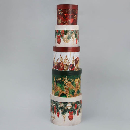 Набор подарочных коробок 5 в 1 Классический Новый год, 13 х 1419.5 х 22 см - Дарите счастье фото 2