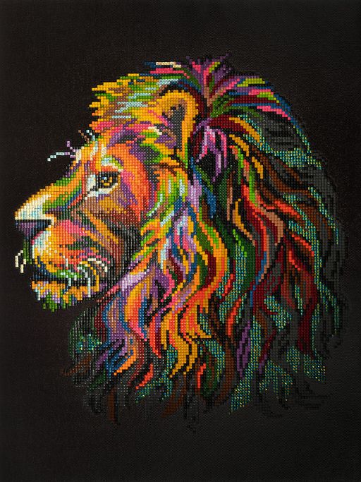 Кристальная (алмазная) мозаика ФРЕЯ ALPD-034 на подрамнике Царь зверей 30 х 40 см