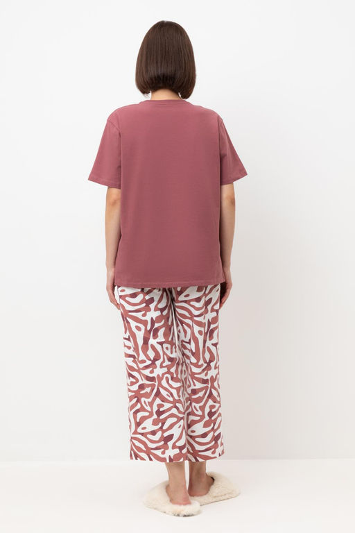 Е 20164/дикий имбирь,анималистичный орнамент пижама жен