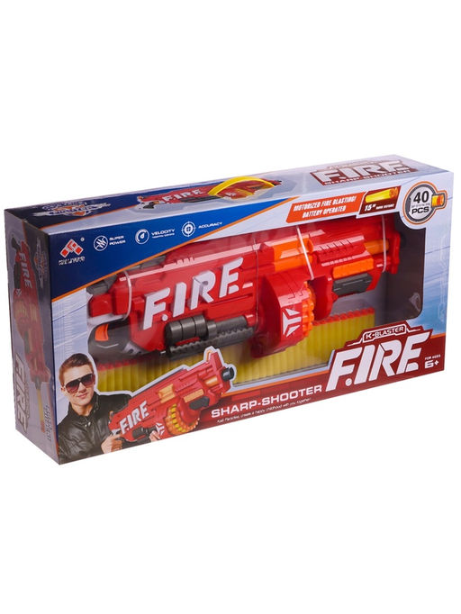 Бластер Огненный, стреляет мягкими пулями, работает на батарейках - Simaland фото 14