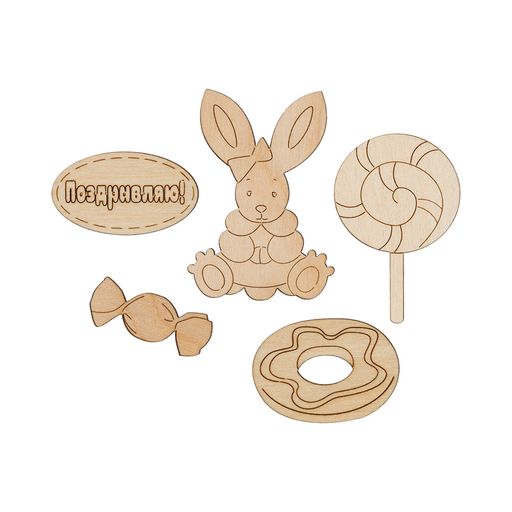 Заготовка для декорирования Mr. Carving ВД-705 Набор фанера 0.3 см СК/Распродажа №2 Мишка (2-4,5см)  фото 3