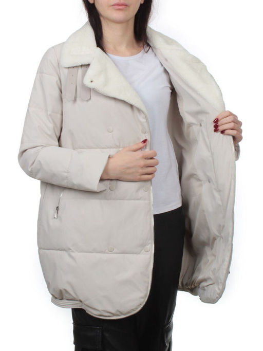 S24-236 LT. BEIGE Куртка демисезонная женская (100 гр. холлофайбер) - Fashion фото 7