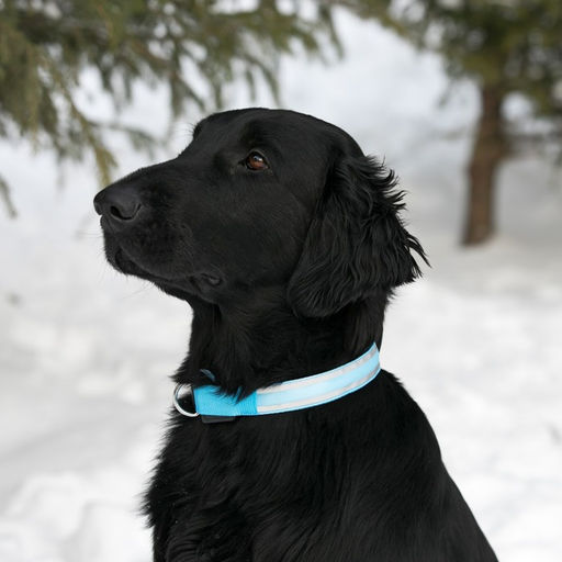 Ошейник с подсветкой Двойная полоса размер L, ОШ 45-52 х 2,5 см 3 режима свечения голубой - Пижон фото 3