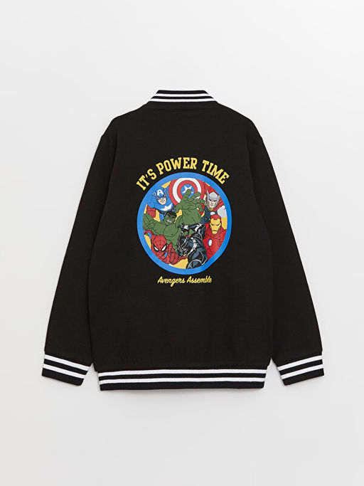 Avengers Bask?l? Uzun Kollu Erkek ?ocuk Kolej Ceket - Waikiki фото 2