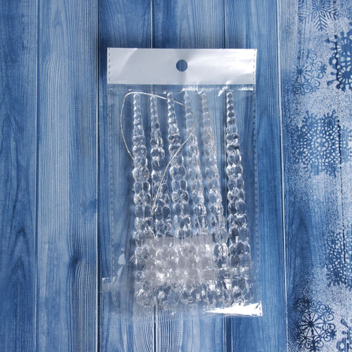 Цена за 2 шт. Ёлочные игрушки набор 6 шт. «Сосулька люкс» 15 см