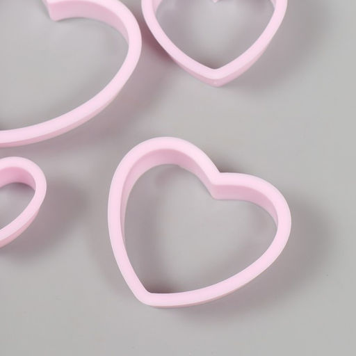 Каттеры для полимерной глины Сердца набор 4 шт 3,3х4 см 4,3х5 см 5,4х6,2 см 6,7х7,5 см - Simaland фото 3