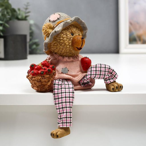 Фигурка полистоун «Медвежонок с яблоками», длинные ножки, 23.5×10.5×8 см, МИКС