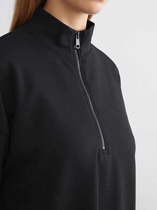 Dik Yaka Oversize Kad?n Sweatshirt Tunik