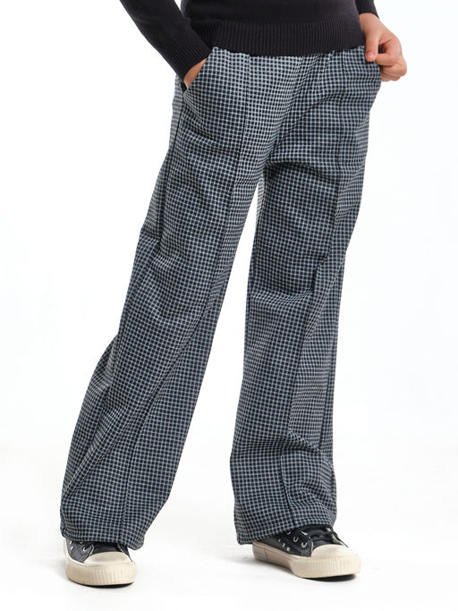 Брюки палаццо в клетку штаны для девочки детская одежда вещи 22-7859 черная клетка - Mini maxi фото 17