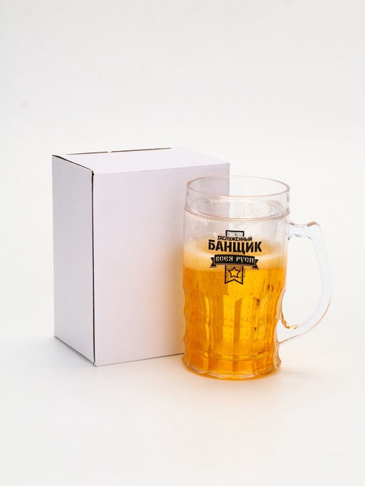 Пивная кружка охлаждающая «Заслуженный банщик», 420 мл, двойные стенки