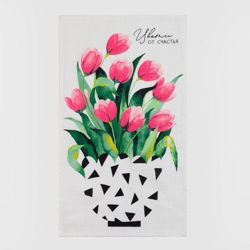 Набор кухонных полотенец Доляна «Цвети» 35×60 см-4 шт., 100% хл