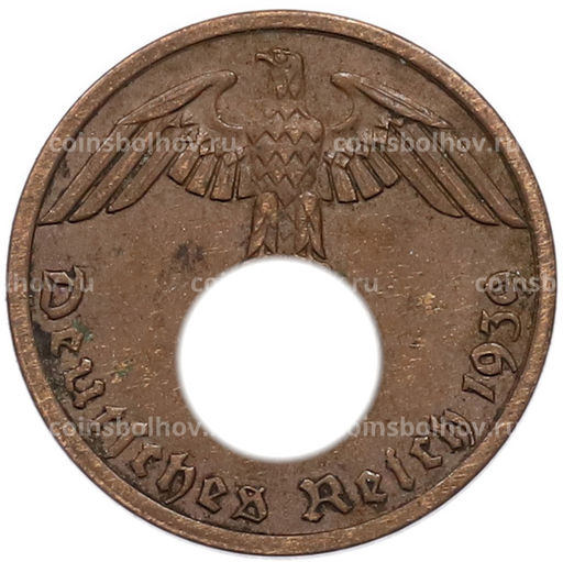 Монета 1 рейхспфенниг 1939 года A Германия