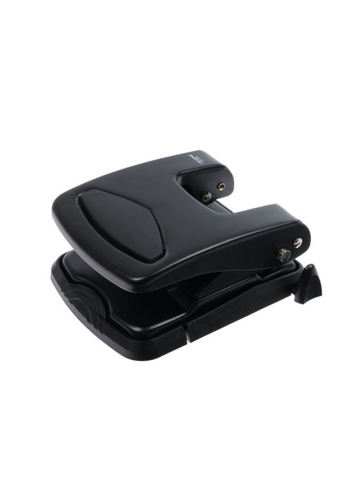 Дырокол металлический, 40 листов, с линейкой, чёрный