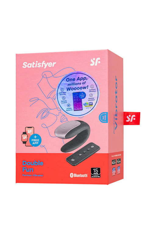 Многофункциональный стимулятор для пар Satisfyer Partner Double Fun, силикон, черный, 18 см