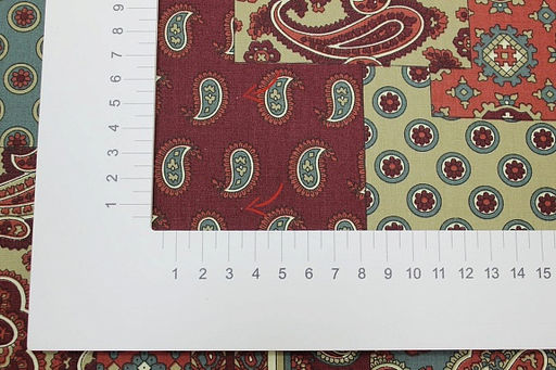 Импорт. хлопок Восточный узор-пэчворк цв.бордовый, ш.1.5м, хлопок-100%, 100гр/м.кв - Купава фото 7