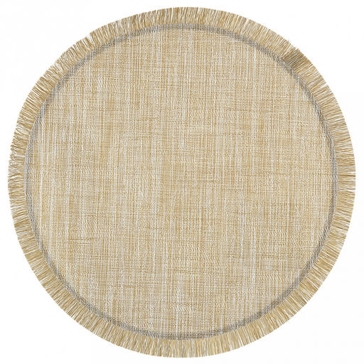 Салфетка под горячее (термосалфетка) Бохо д38см, с бахромой, оливковый меланж (Китай)