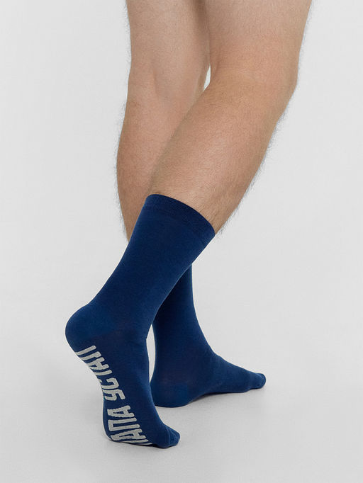 Цена за 5 пар! Носки мужские синие - Mark formelle фото 2