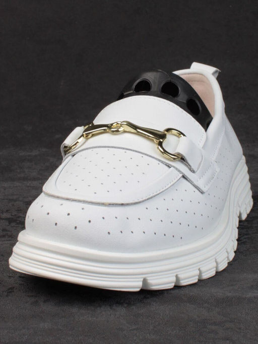 03-PDD164-1 WHITE Полуботинки женские (натуральная кожа)