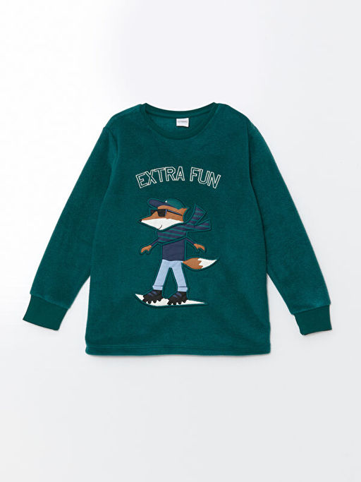 Bisiklet Yaka Polar Erkek ?ocuk Pijama Tak?m?