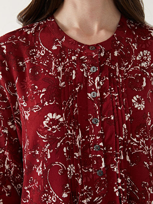 Bisiklet Yaka ?i?ekli Elbise