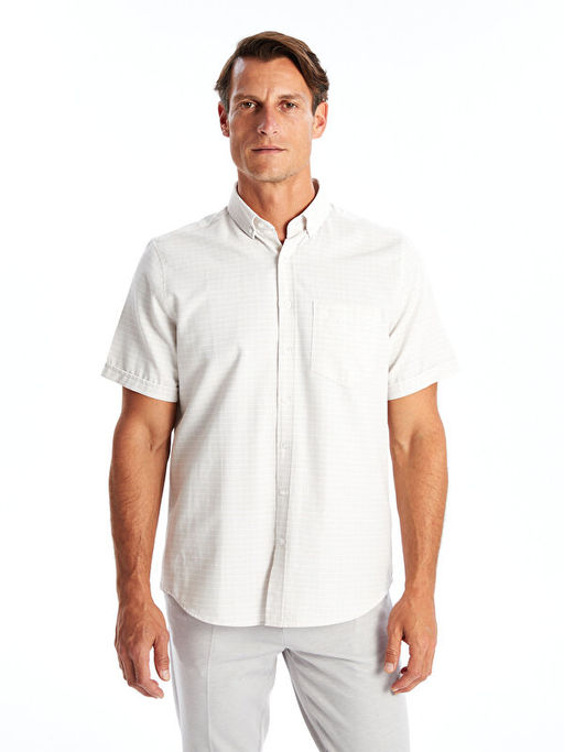 Regular Fit K?sa Kollu Ekose Erkek G?mlek