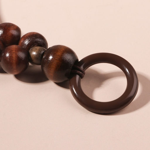 Ручки для сумки, 2 шт., вощёный шнур/дерево, 46.5×4 см, цвет коричневый