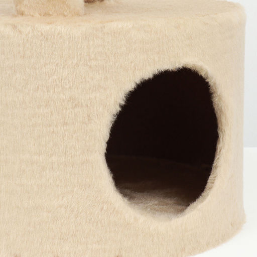 Комплекс для кошек с когтеточкой, с круглым домом, 2 полками, 42 х 42 х 90 см, бежевый - Simaland фото 13