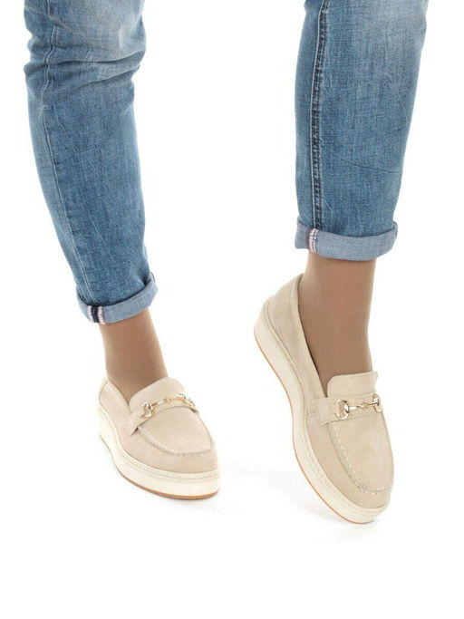 03-5062-5 BEIGE Лоферы женские (натуральная замша) - No name фото 4