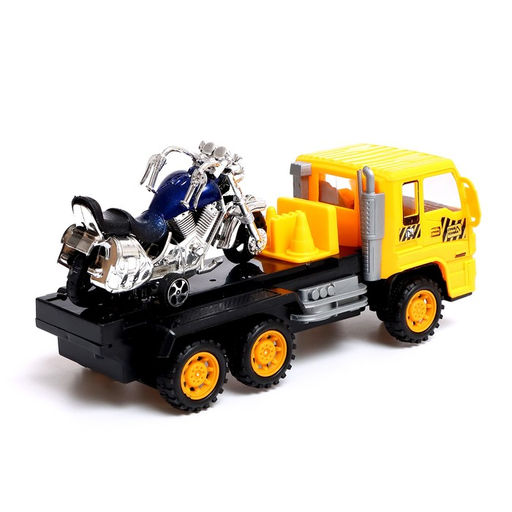 Грузовик радиоуправляемый Эвакуатор, с мотоциклом, работает от батареек, МИКС - Автоград фото 3