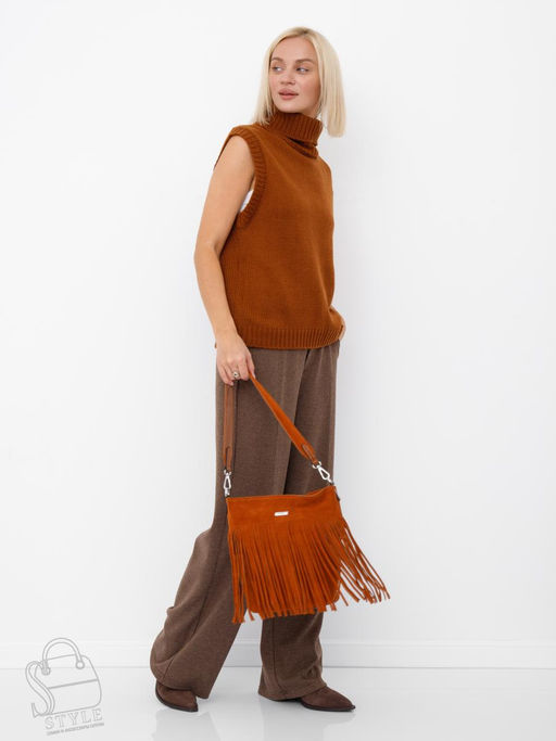 Сумка женская кожаная 91163MSS brown Velina Fabbiano-Safenta