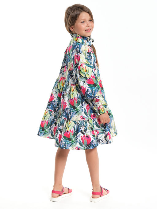 Платье нарядное хлопковое UD 7933 цветы Протея - Mini maxi фото 3