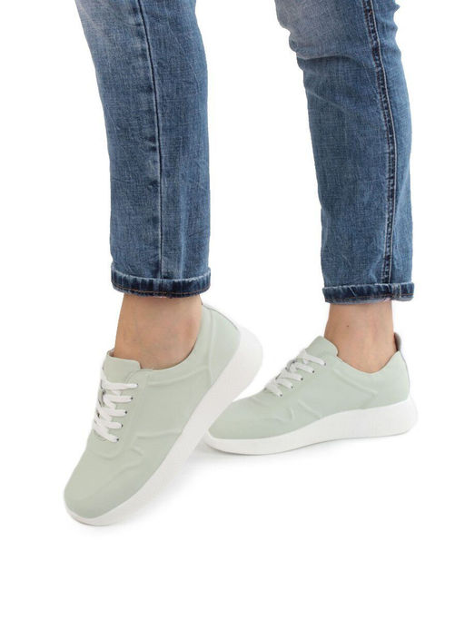 05-PDL195-3 LT. GREEN Кроссовки женские (натуральная кожа) - Фабричный китай фото 17