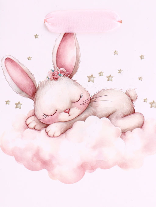 Цена за 4 шт. Пакет подарочный вертикальный Зайка, S 12?15?5.5 см