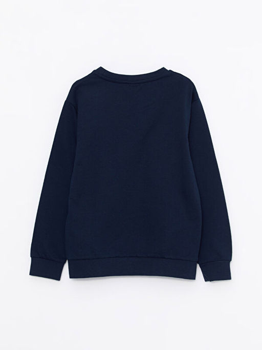 Bisiklet Yaka Bask?l? Uzun Kollu Erkek ?ocuk Sweatshirt - Waikiki фото 2