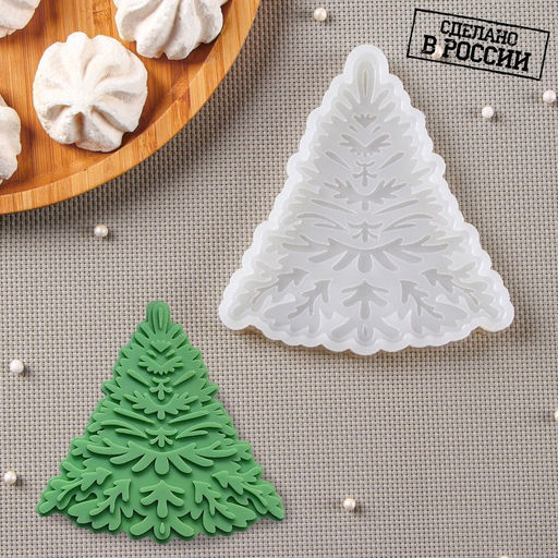 Силиконовый молд Узорная ёлка, 12,5?12 см, прозрачный