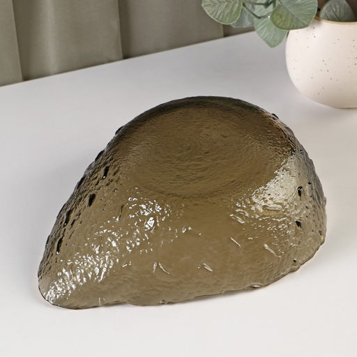 Салатник «Ракушка», 930 мл, 22.5×17.5×7 см, фигурный, стекло, коричневый