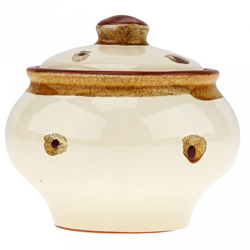 Горшок для жаркого керамический Русский 0,33л, д11,2см, h9,5см, Карамель, с крышкой (Россия) - Домашняя мода фото 2
