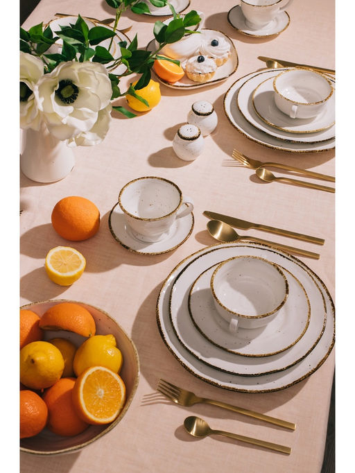 Чайная пара Magistro Alpine Frost, 2 предмета: чашка 245 мл, блюдце d=15 см, фарфор, белая