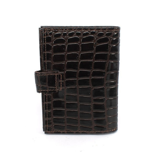 Обложка для авто+паспорт-Croco-ВП-1021 с хляст, натуральная кожа коричневый крокодил (238) 265495  фото 2