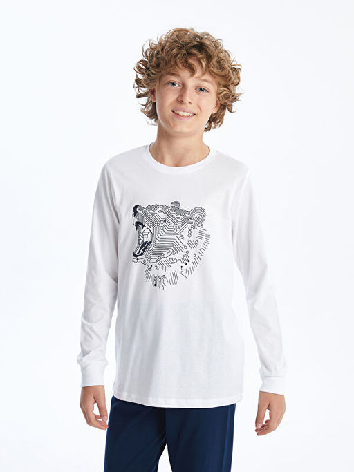 Bisiklet Yaka Erkek ?ocuk Pijama Tak?m? - Waikiki фото 5