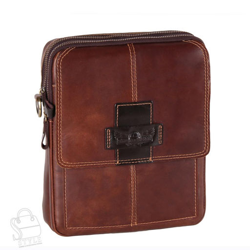 Сумка мужская кожаная 4105TR d.brown Tough Ryder  в Новосибирске