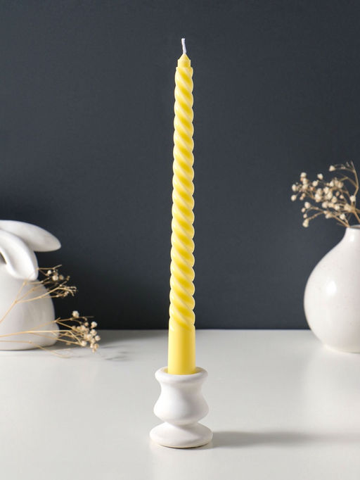 Свеча витая 25 см (набор 3 шт) 57 гр, 5 ч, цв. пастельно-жёлтый
