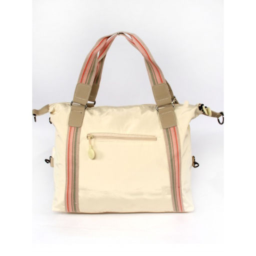 Сумка женская текстиль BoBo-6306, 1отдел, плечевой ремень, молочный 261578 фото 2