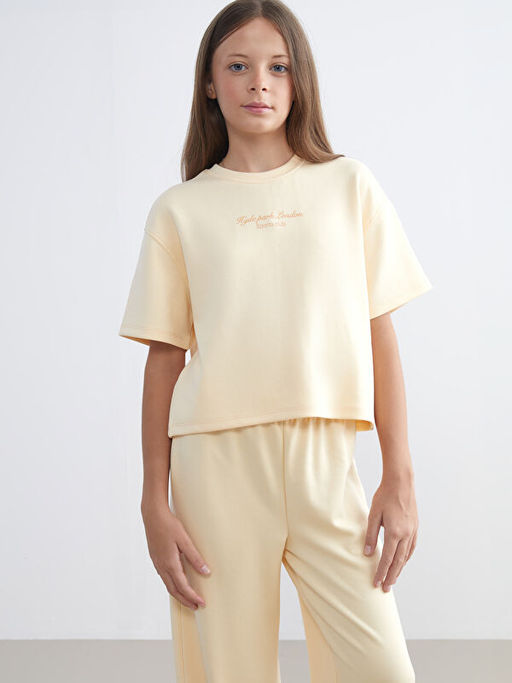 Bisiklet Yaka Soft Touch K?z ?ocuk Ti??rt ve E?ofman Alt?